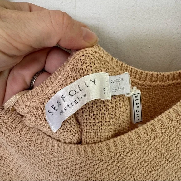 Seafolly Marina Knit Maxi Dress Coverup Tan size Small NWOT - Picture 7 of 11